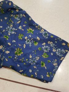 Blue Flower Printed Top