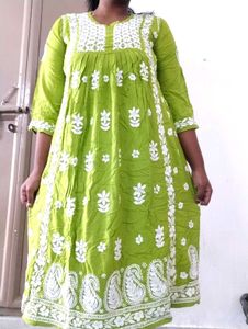 Green Embroidered Kurta