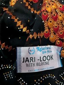 Elegant Zari Look Black Saree