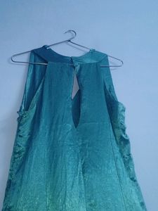 Sea Green Glass Work Party Gown