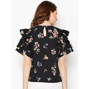 Floral Ruffle Sleeve Top