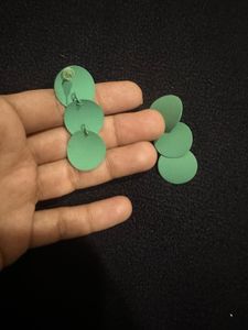 Green Statement Drop Earrings
