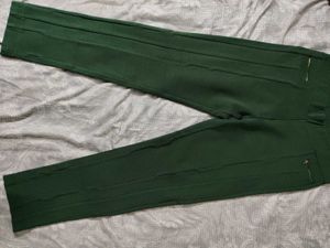 Green Zipper Detail Trousers