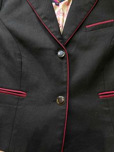 Black Blazer &amp; Maroon One Piece