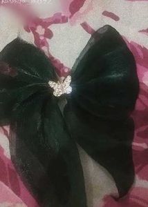 Green Bow Hair Clip Accessory