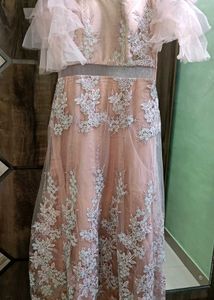 Elegant Padded Engagement Gown with Dupatta