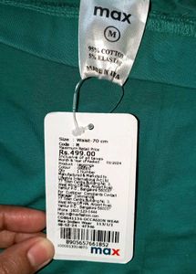 Sea Green Printed Foil Leggings