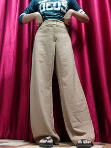 Pastel Brown Baggy Formal Korean Pants