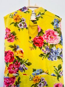 Yellow Floral Print Maxi Dress