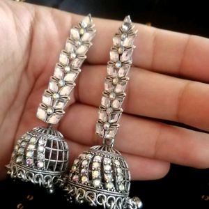 Silver Jhumka Earrings