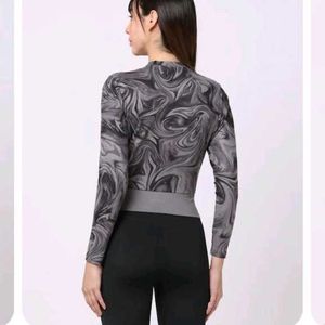 Gray Swirl Long Sleeve Top