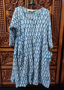 Taavi Blue Ethnic Print Dress (S) With POCKETS!