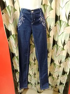 Embroidered Denim Jeans