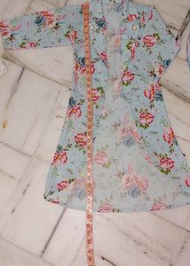 Blue N Pink Flower Print