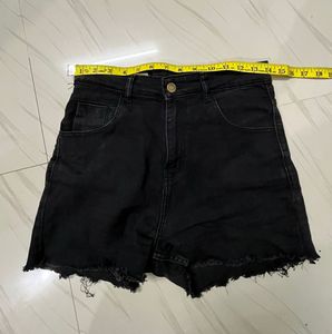 Black Denim Shorts