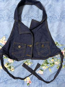 Backless Denim Top