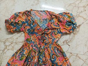 Colorful Paisley Print Dress