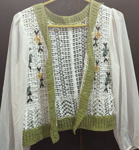 Crochet Cardigan with Balloon Sleeves