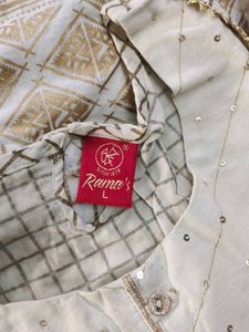 Elegant White Embroidered Anarkali Kurta Set