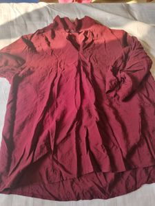 burgundy loose fitted shirt