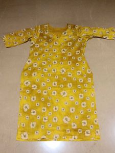 Full mustard kurta with Overall flower print