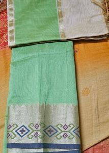 Elegant Green Kurta Material With Dupatta
