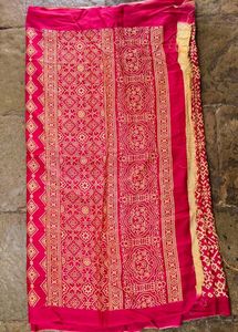 Khadi Silk Ajarakh Printed Saree