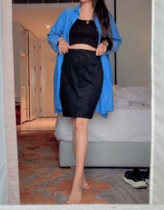 Button Front Mini Skirt