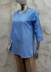 Blue Printed Top