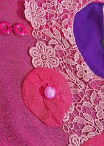 PINK Net Top With PURPLE Inner LINNING