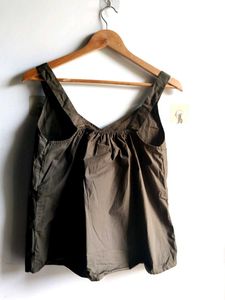 Ruffled Olive Tank Top