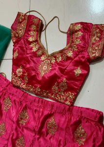Peach Embroidered Lehenga Choli