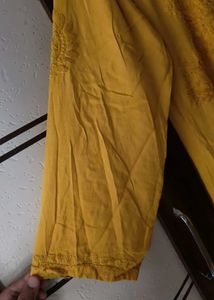 Yellow chikankari kurti set