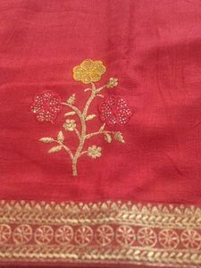 Red Embroidered Saree