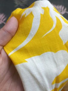 Yellow &amp; White Floral Print Pants