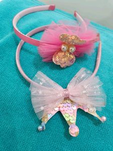 2 Pink Partywear Hairbands