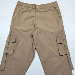 KHAKI COTTON CARGO PANT FOR MEN