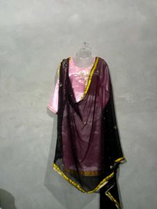 Pink Satin Salwar Suit