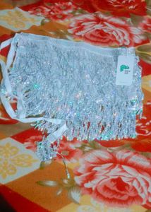 Sequin Fringe Skort