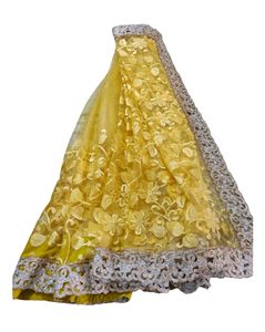 Yellow Net Saree
