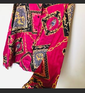 New Satin Shein Printed Shirt