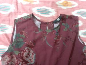 Mauve And Grey A Line Dress