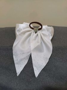 White Sequin Hair Bow