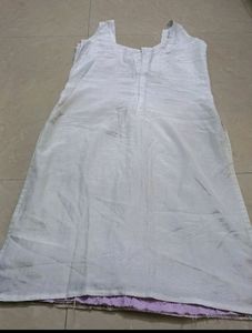 white &amp; Lavender Churidar With Dupatta And Pant