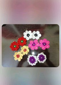 Handmade Crochet Flower Earrings