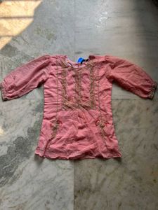 Dressberry Embroidered Pink Top