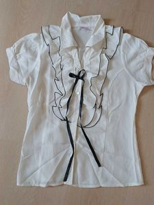 Cute Ruffle Blouse with Bow