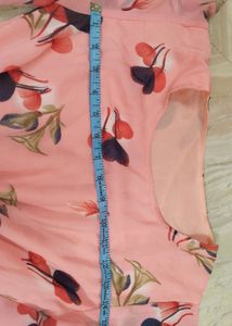 Cinched Waist Floral Crepe Midi Dress