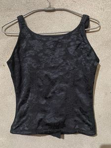 Black Floral Tank Top