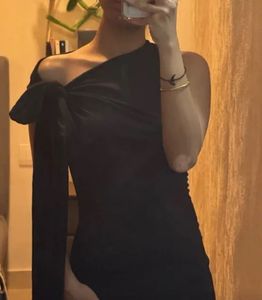 Elegant Black One-Shoulder Dress